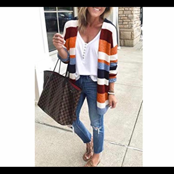 🆕Long Sleeve Open Front Casual Knit Cardigan - Picture 2 of 2